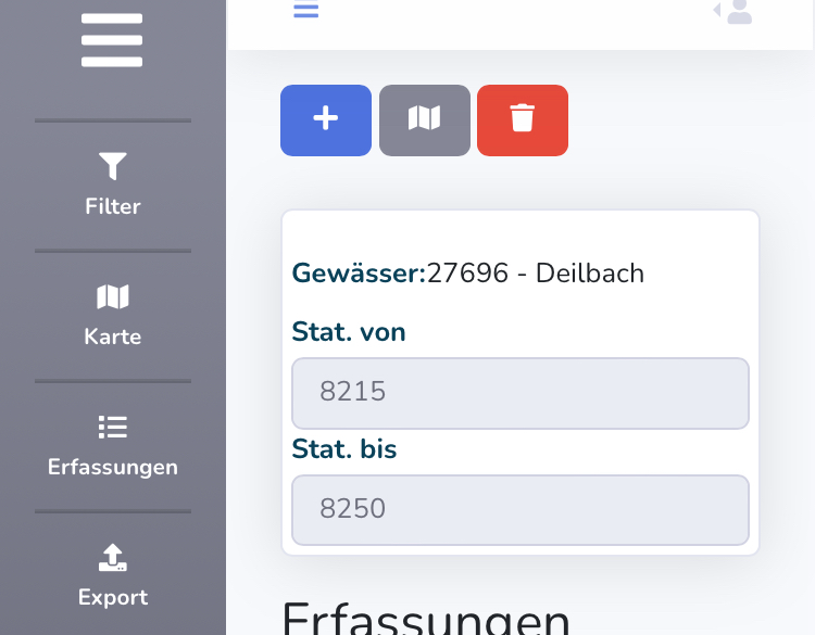 Detailansicht einer Erfassungsstelle