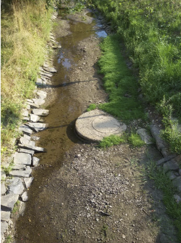 Durchgehender Wasserfaden